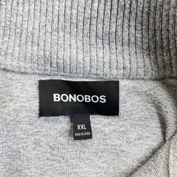 Bonobos Sweater Mens XXL Gray 1/4 Zip Pullover Cotton Cashmere Blend Lightweight - Picture 6 of 12